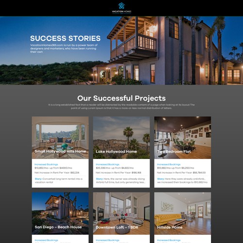 Success Stories page design Design by 99boys