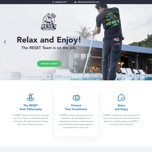 Pool Service Website for Heroes of Pool Industry Design by Alex Ivanov