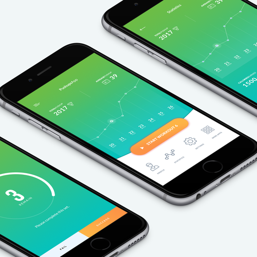 Create a simple, beautiful UI for a Push-Up fitness app Design by Nashrulmalik