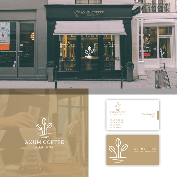 Design by Al Khaliq titled "Create a logo and/or symbol for Axum Coffee Company"