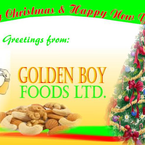 card or invitation for Golden Boy Foods Design by Mcjames_dy