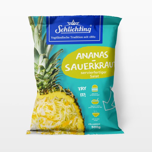 Stayin alife - Refresh an old fashion package for Salad with Sauerkraut, Pineapple and Apple Design réalisé par gingko