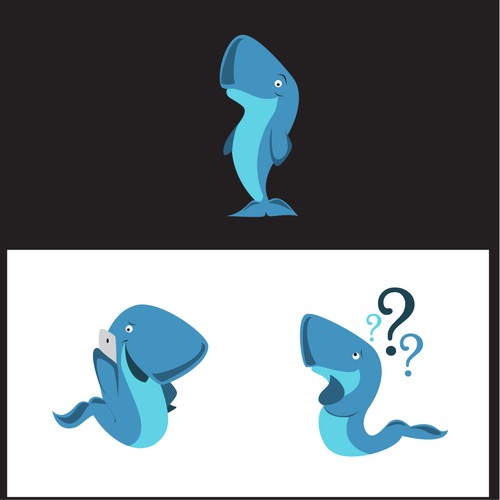 Create a fun Whale-Mascot for my Website about Mobile Phones Design by Medinart91
