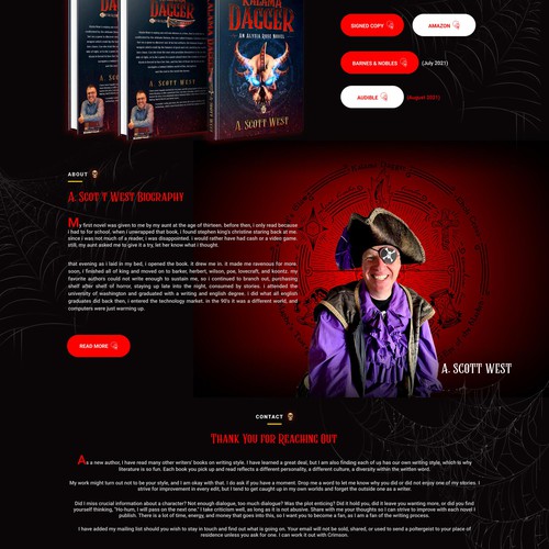 Website Redesign for Horror Author - Get Creepy! Design by aabdesign