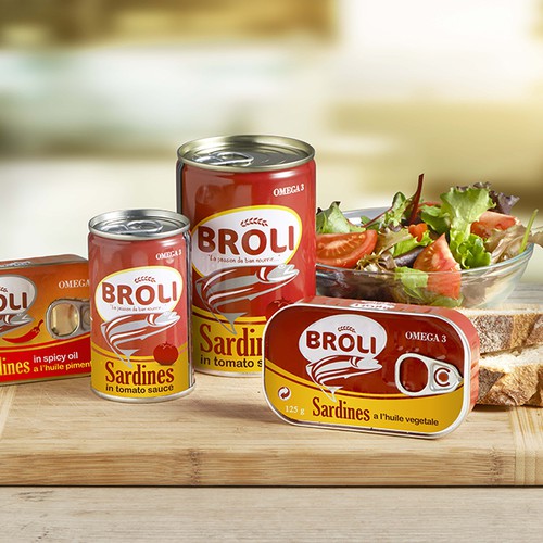 Wanted: New label for our BROLI sardines tins Design by AMPM