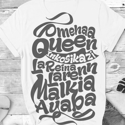African Diaspora "QUEEN" Dialect T-Shirt Design Design by SORENKOgraph