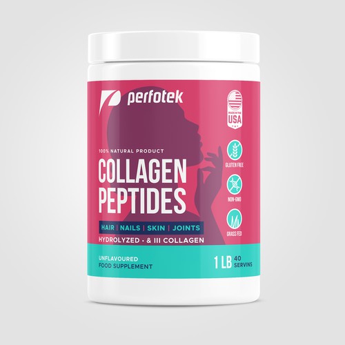 Packaging label for Collagen Peptides jar Design by Igor Calalb