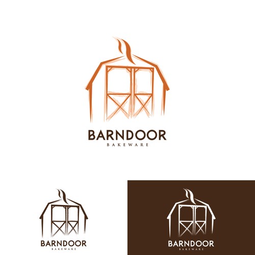 Create a "cool rustic" styled logo of a Barn Door for Barn Door Bakeware Logo Design by Studio644