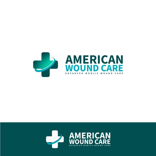 Clean logo for mobile wound care center Design by EZA Studio