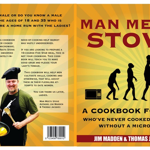 "Man Meets Stove" needs a Book Cover Design by kcw