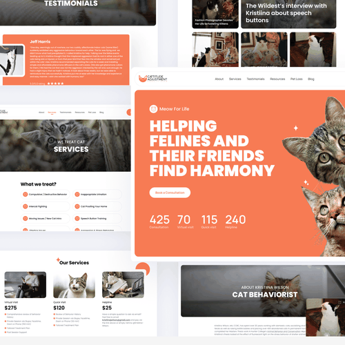 Create a website refresh for a cat behavior consultant! Design by Tri Utomo