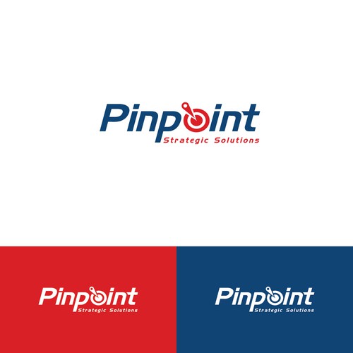 technical business consulting logo showing expertise for PINPOINTing the right problem to solve. Design by Achu Designs