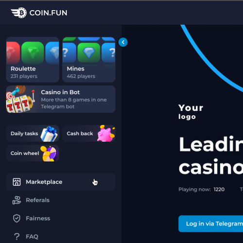 Coin.fun – Crypto Casino/Gambling Logo Design by Athar_Z