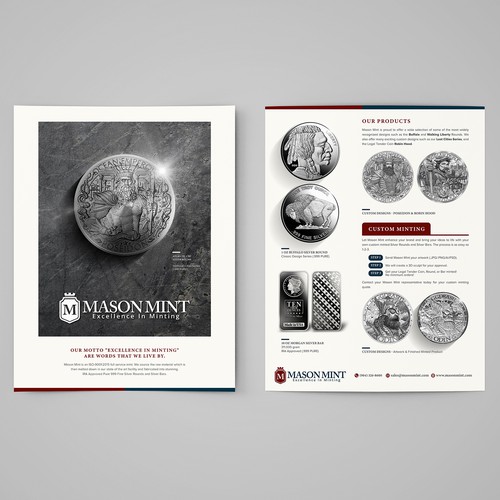 Create an exciting flyer to showcase our custom silver coin