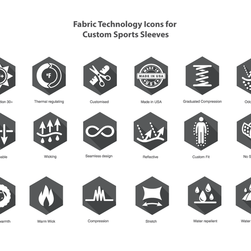 Create Fabric Technology Icons for Custom Sports Sleeves Design by Evelyne Krall