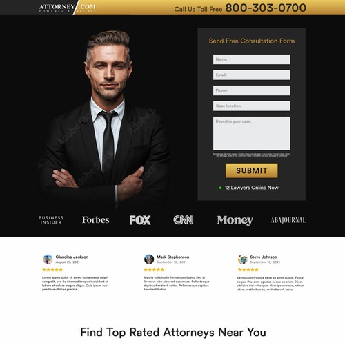 Design a Landing Page for Attorney.com Design by Umetnick