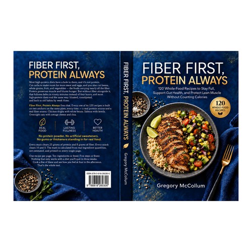 "Fiber first high protein cookbook" winning Logo & business card