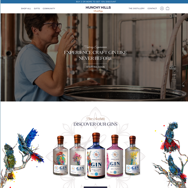 Hunchy Hills Distillery | Shopify Development: Female led distillery, breaking the stereotype