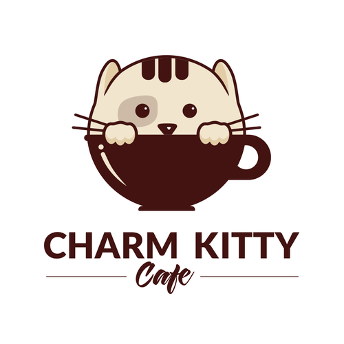 Create a cute  logo for a cat  cafe  Logo design contest