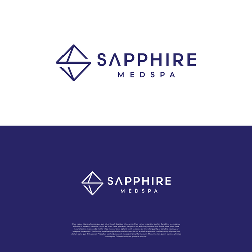 Sophisticated logo for high end medspa incorporate a ‘jewel/gem’ looking image in a tasteful way. Design by Asya Logo