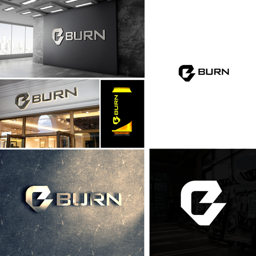 “Design a fierce, industrial-chic brand identity for a HIIT gym called BURN” Design by RowSheet