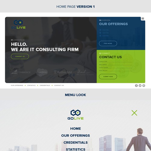 Proposta di design per un contest della categoria Design di sito web realizzata da Design Monsters