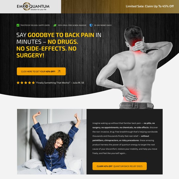 landing page for sales