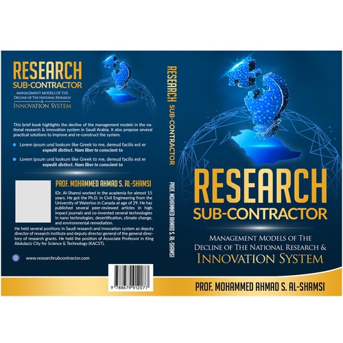 Book Cover Design Suitable for innovation and Research Diseño de Lizaa
