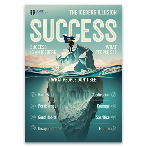 Design a vintage styled poster that will inspire without preaching. Transform a lame successory into awesomeness. Design by Alexandr Cerlat