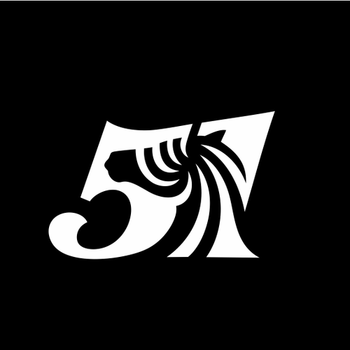 Edgy, Tough, Rugged, clothing Logo cleverly combining "Zebra" and "51" in a unique way. Design by JANTUNGHATI