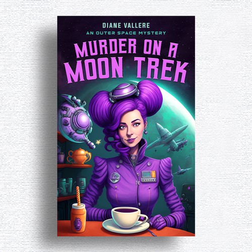 Create a book cover for a humorous outer space cozy mystery series Design by Designtrig