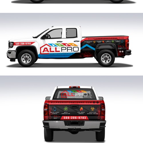 Design di New vehicle Wrap for a Restoration truck di Duha™