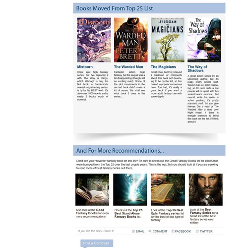 Help Best Fantasy Books with a new website design Design by rosiee007