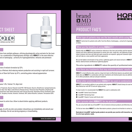 Skin care line seeks creative branding for brochure & fact sheet Ontwerp door Pixelsoldier