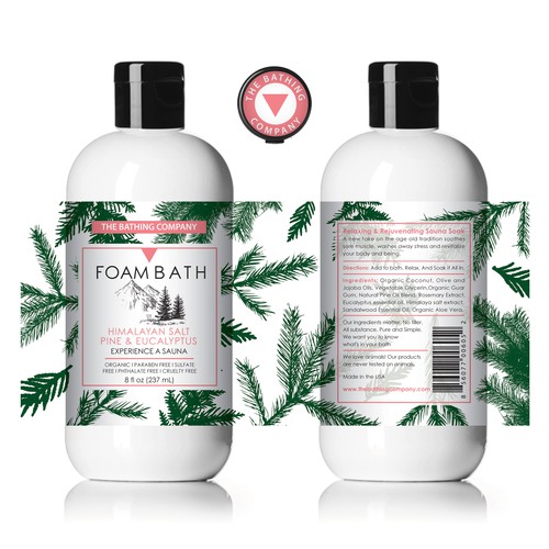 Foam Bath Bottle Labels Design by emmafoo