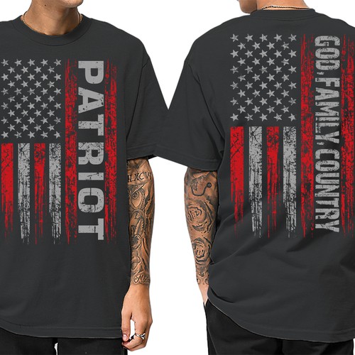 Develop a patriotic shirt that represents: The individual patriot, God, Family, Country Design by -Diamond Head-