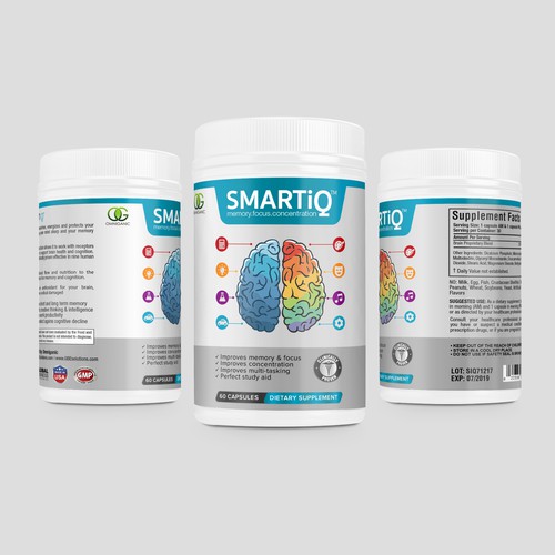 Brain Supplement Label Design Diseño de DesignSBS