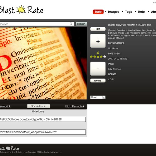 website design for Blast Rate Réalisé par Project Rebelation