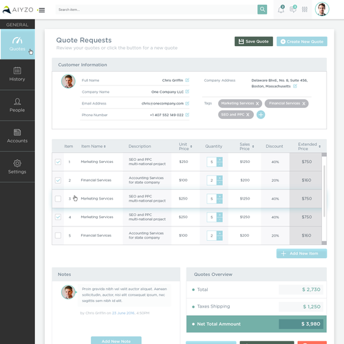 UI/UX Design for a Price Quoting Software Design by teoser