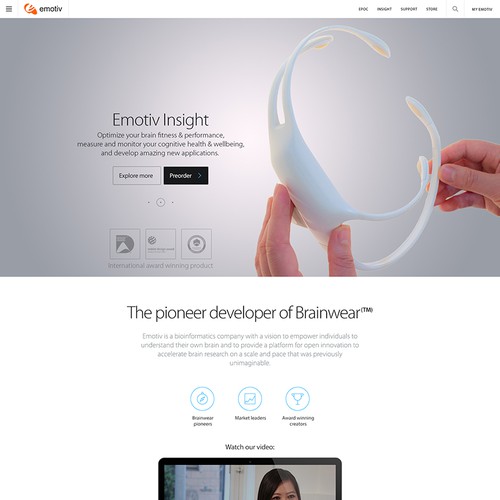 Redesign website for International Award Winning EEG system Design by Brace