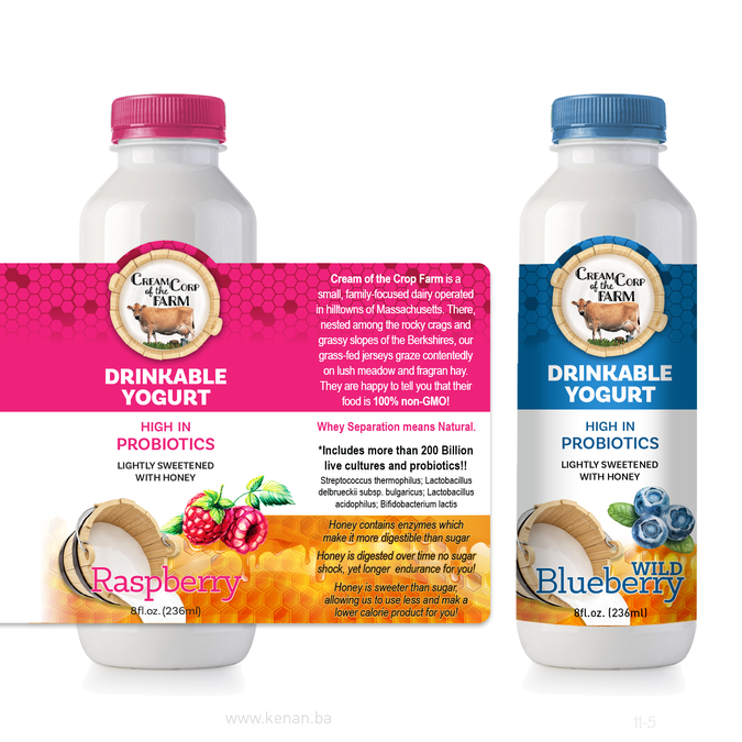 Cream of the Crop Drinkable Yogurt Label Product label contest