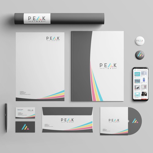 Creative, slick, professional Stationary for New Brand - Peak Fibre - Design by Creative _™