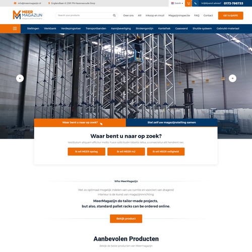 Creative website templates for a leading pallet racks company_ Meermagazijn Design by Aj3664