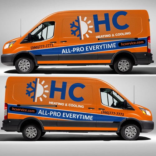 Design a Heating and Cooling Co Wrap in Orange Design by xen art