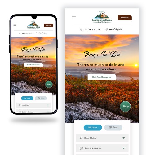 Design a website for luxury log cabin vacation rentals in the mountains Design by DezinDragonz