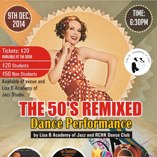 Create a poster and program for a 50's Remixed themed kids dance show! Design by swanandi2010