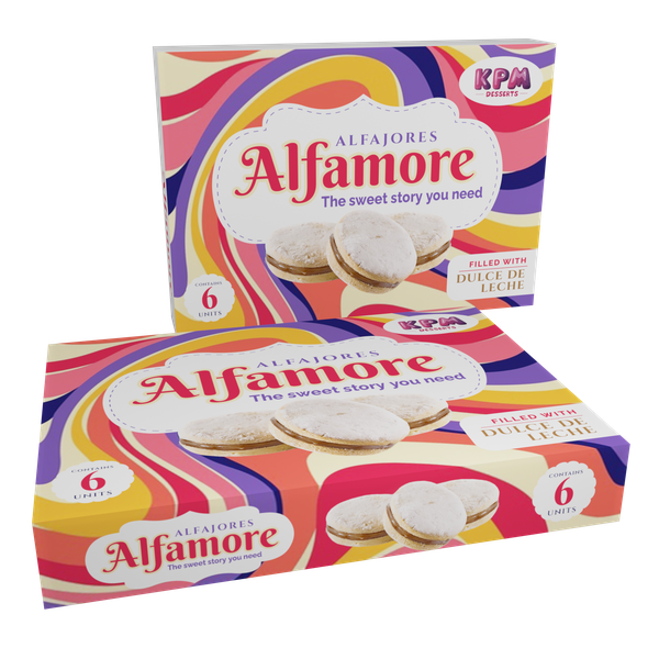 Packing design for Alfamore alfajores - The sweet story you need