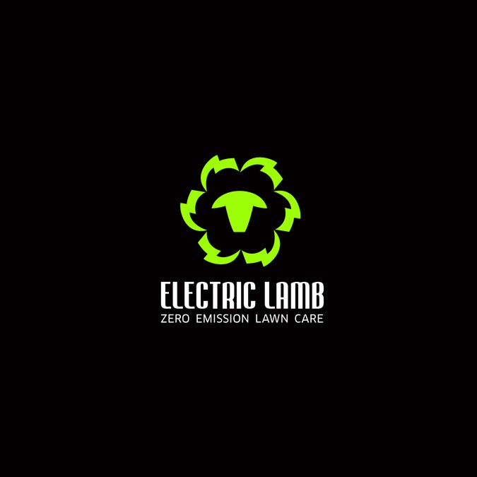create a neon sign illustration for 'electric Lamb' zero emission lawn