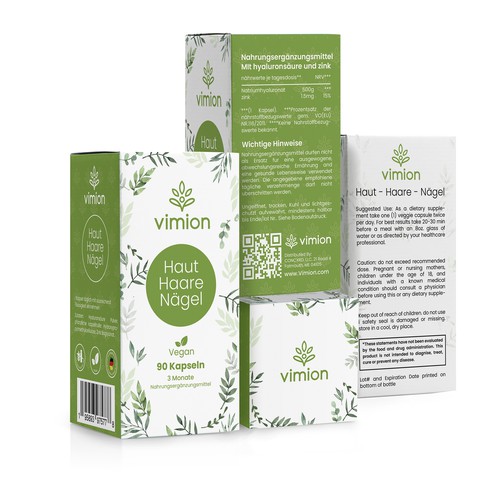 Packaging design for a German brand of high-quality food supplements Design by Designlifelk