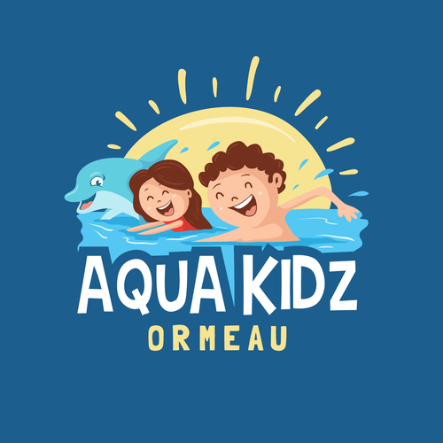 Learn to swim for 3 month olds up to squad level swimming. Focus on fun and young children/babies-ontwerp door Rock N Draw